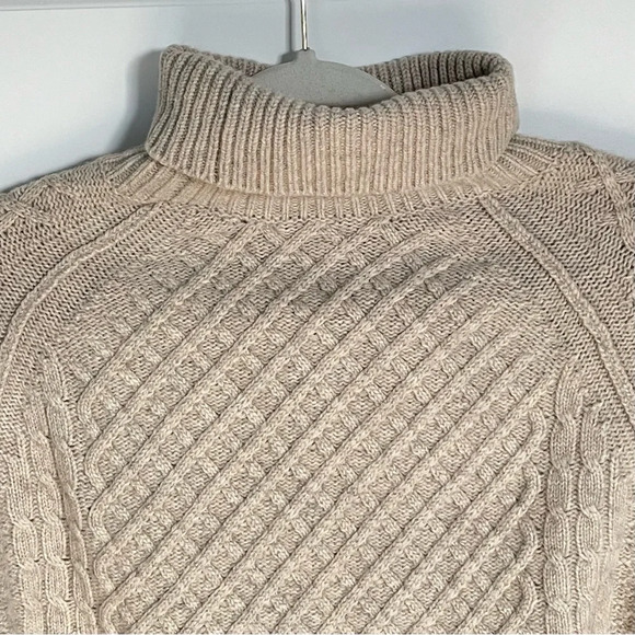 Vince Tan Yak Wool Blend Turtleneck Cable Knit Sweater - 29855 - Picture 9 of 15